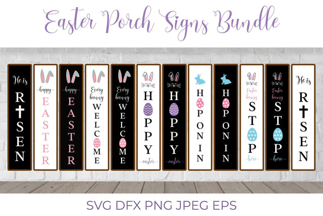 Easter Porch Sign SVG Bundle. Easter Vertical Sign SVG LaBelezoka 