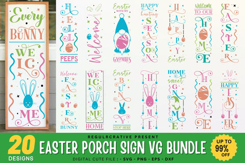 Easter Porch Sign SVG Bundle SVG Regulrcrative 