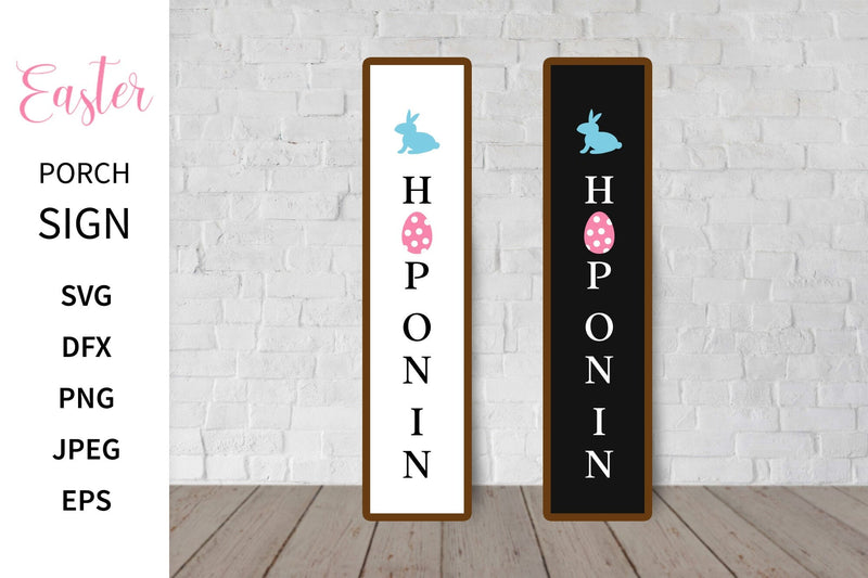 Easter Porch Sign SVG. Easter Vertical Sign. Hop on in - So Fontsy