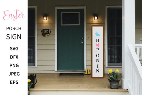 Easter Porch Sign SVG. Easter Vertical Sign. Hop on in SVG LaBelezoka 
