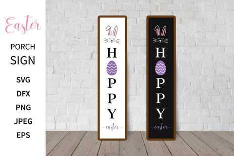 Easter Porch Sign SVG. Hoppy Easter Vertical Sign SVG SVG LaBelezoka 