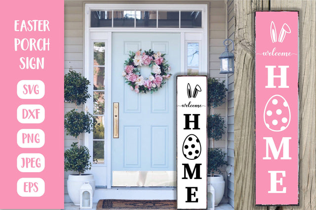 Easter Porch Sign SVG. Welcome Home Vertical Sign SVG LaBelezoka 