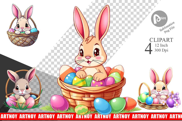 Easter Rabbit Clipart Sublimation artnoy 