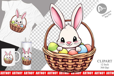 Easter Rabbit Clipart Sublimation artnoy 