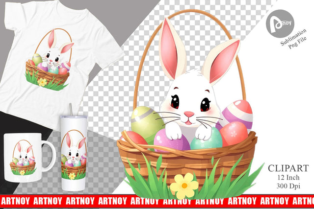 Easter Rabbit Clipart Sublimation artnoy 