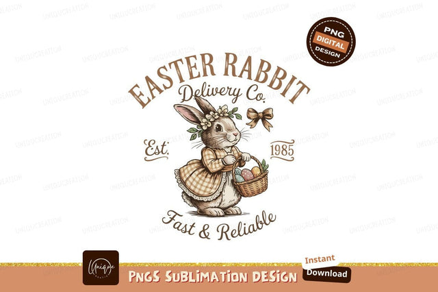 Easter Rabbit Delivery Watercolor Style Design Sublimation Designangry 
