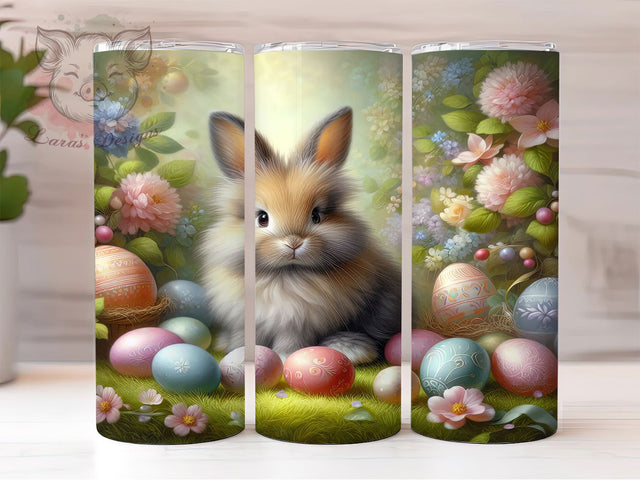 Easter Rabbit Egg Basket Tumbler, Easter Bunny Tumbler, Cute Rabbit Wrap, Stylish 20oz Wrap, Sublimation Design, Trendy Gift Idea, Inspirational Easter Tumbler Sublimation Lara' s Designs 
