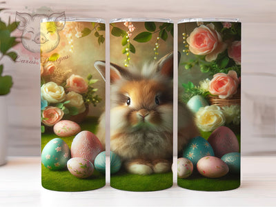 Easter Rabbit Egg Basket Tumbler, Easter Bunny Tumbler, Cute Rabbit Wrap, Stylish 20oz Wrap, Sublimation Design, Trendy Gift Idea, Inspirational Easter Tumbler Sublimation Lara' s Designs 