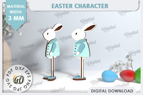 Easter Rabbit Laser Cut. Easter Characters. Easter Stand SVG SVG Evgenyia Guschina 