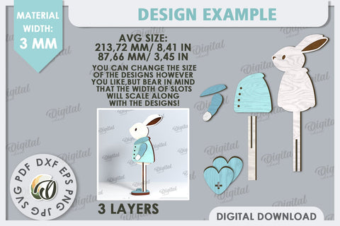 Easter Rabbit Laser Cut. Easter Characters. Easter Stand SVG SVG Evgenyia Guschina 