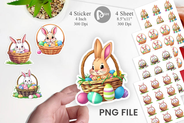 Easter Rabbit Sticker Sublimation artnoy 