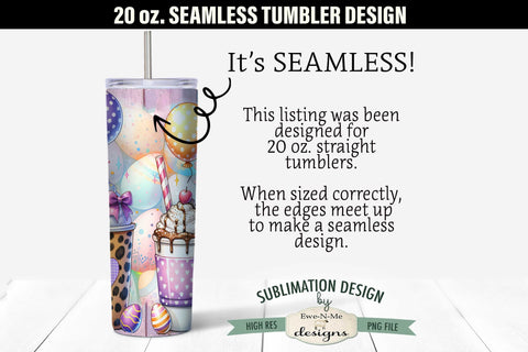 Easter Raccoon with Bunny Ears 20 oz Seamless Tumbler Sublimation Ewe-N-Me Designs 