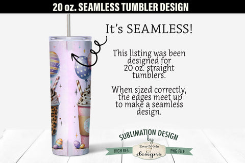 Easter Raccoon with Coffee Cups 20 oz Seamless Tumbler Sublimation Ewe-N-Me Designs 