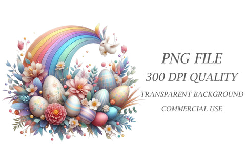 Easter Rainbows Clipart Sublimation Rupkotha 