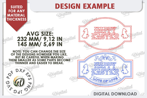 Easter Retro Sign Laser Cut. Easter Home Decor SVG SVG Evgenyia Guschina 