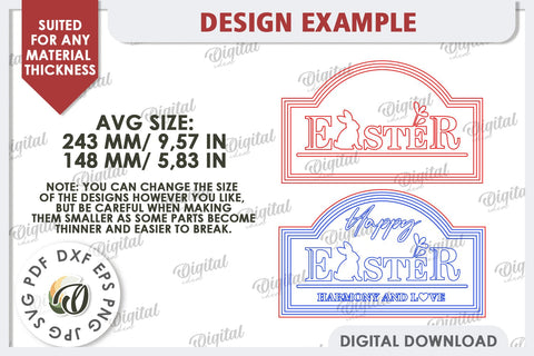 Easter Retro Sign Laser Cut. Easter Home Decor SVG SVG Evgenyia Guschina 