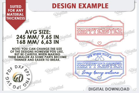 Easter Retro Sign Laser Cut. Easter Home Decor SVG SVG Evgenyia Guschina 