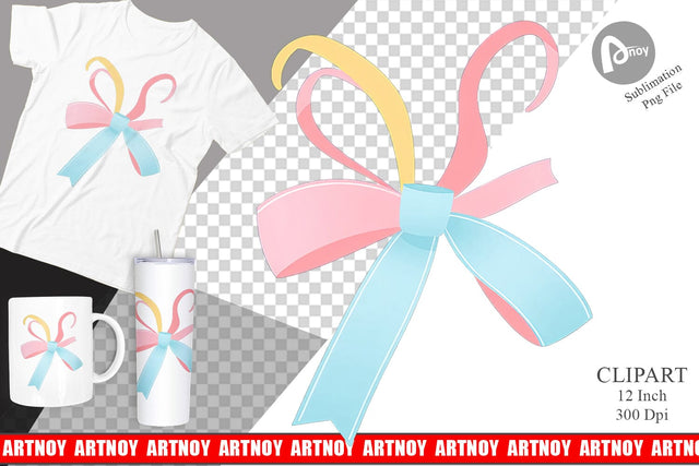 Easter Ribbon Clipart Sublimation artnoy 