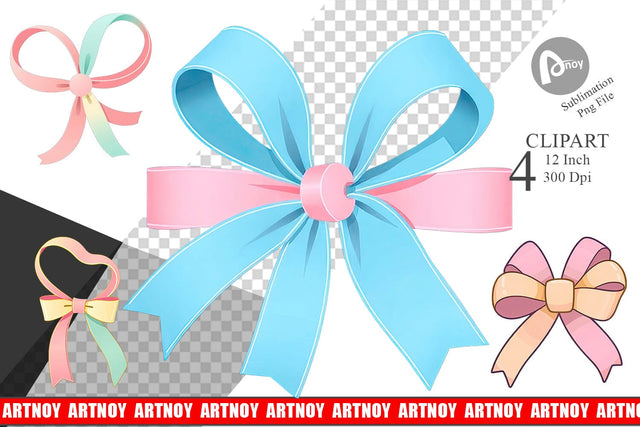 Easter Ribbon Clipart Sublimation artnoy 