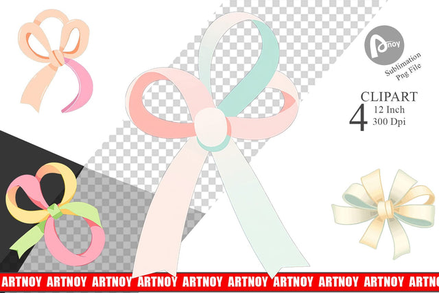 Easter Ribbon Clipart Sublimation artnoy 