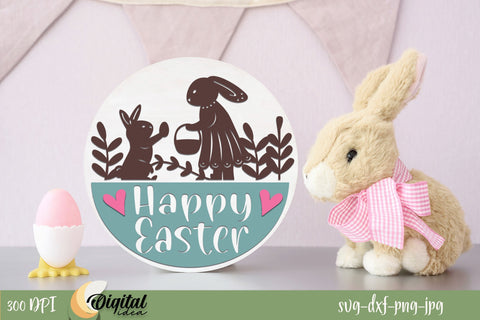 Easter Round Sign SVG Bundle. Happy Ester Sign SVG SVG Evgenyia Guschina 