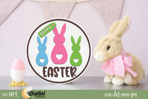Easter Round Sign SVG Bundle. Happy Ester Sign SVG SVG Evgenyia Guschina 