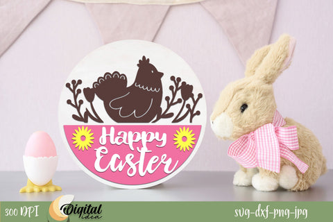 Easter Round Sign SVG Bundle. Happy Ester Sign SVG SVG Evgenyia Guschina 