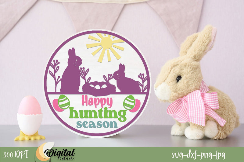 Easter Round Sign SVG. Happy Ester Sign SVG SVG Evgenyia Guschina 