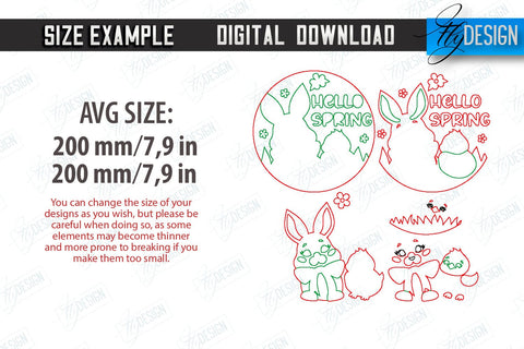 Easter Round Signs Bundle | Happy Easter | Easter Design | Home Décor | CNC Files SVG Fly Design 