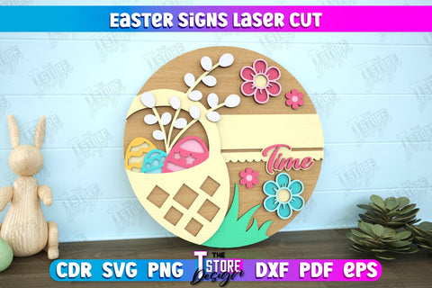Easter Round Signs Bundle | Happy Easter | Easter Design | Home Décor | CNC Files SVG The T Store Design 
