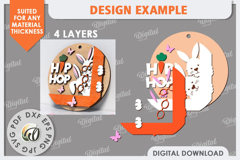 Easter Round Signs Laser Cut Bundle. Spring Round Signs SVG SVG Evgenyia Guschina 