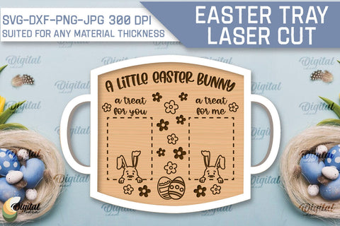 Easter Serving Tray Laser Cut Bundle. Easter Quotes SVG SVG Evgenyia Guschina 