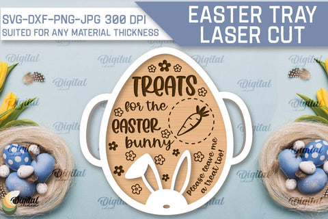 Easter Serving Tray Laser Cut Bundle. Easter Quotes SVG SVG Evgenyia Guschina 