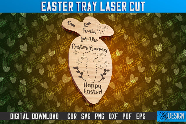 Easter Serving Tray Laser Cut | Dear Easter Bunny | CNC File SVG Fly Design 
