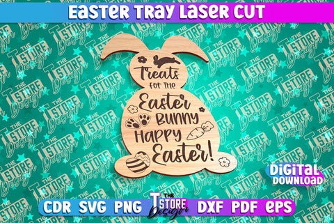 Easter Serving Tray Laser Cut | Dear Easter Bunny | CNC File SVG The T Store Design 