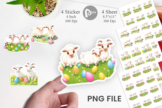 Easter Sheep Sticker Sublimation artnoy 