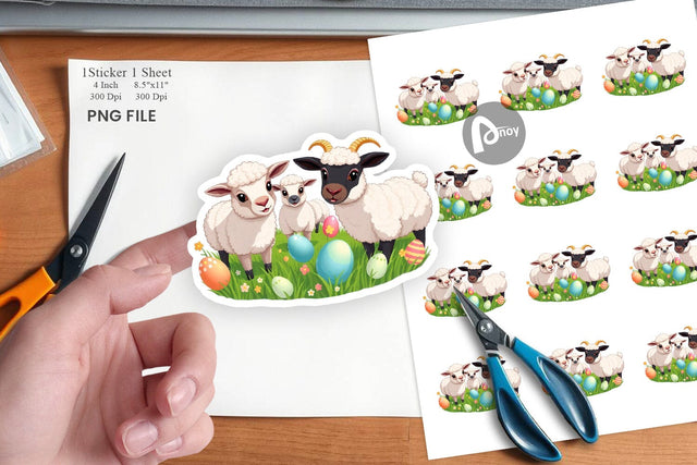 Easter Sheep Sticker Sublimation artnoy 
