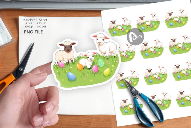 Easter Sheep Sticker Sublimation artnoy 
