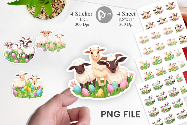 Easter Sheep Sticker Sublimation artnoy 