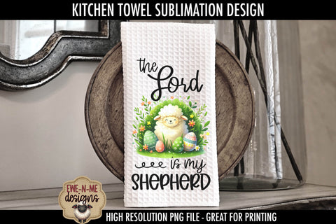 Easter Sheep With Decorated Eggs | Kitchen Towel Sublimation Sublimation Ewe-N-Me Designs 