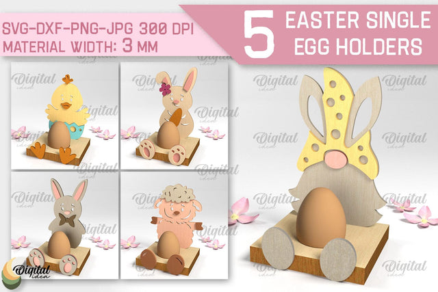 Easter Single Egg Holder Laser Cut Bundle. Easter Bunny SVG SVG Evgenyia Guschina 