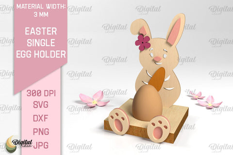 Easter Single Egg Holder Laser Cut Bundle. Easter Bunny SVG SVG Evgenyia Guschina 