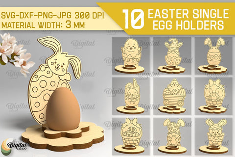 Easter Single Egg Holder Laser Cut Bundle SVG SVG Evgenyia Guschina 