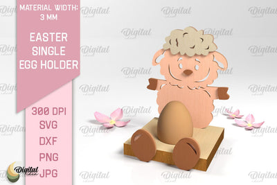 Easter Single Egg Holder Laser Cut. Easter Lamb SVG SVG Evgenyia Guschina 