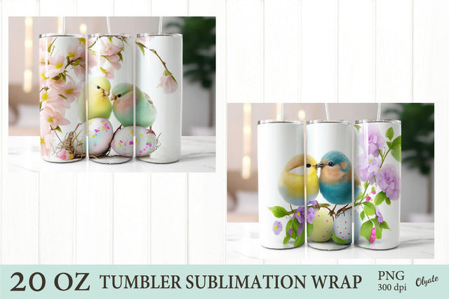 Easter Spring Bird Sublimation Tumbler Wrap PNG. Sublimation Olga Terlyanskaya 