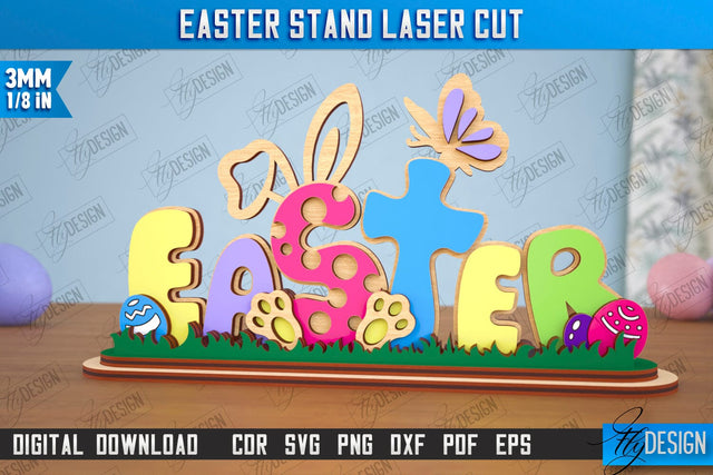 Easter Stand | Easter Bunny | Home Décor | Easter Signs | Easter Décor | CNC File SVG Fly Design 