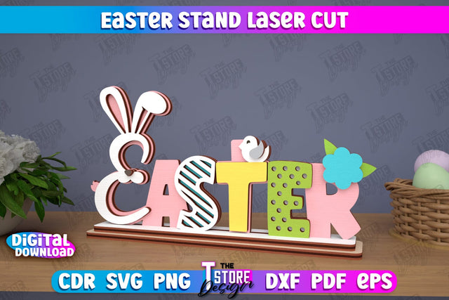 Easter Stand | Easter Bunny | Home Décor | Easter Signs | Easter Décor | CNC File SVG The T Store Design 