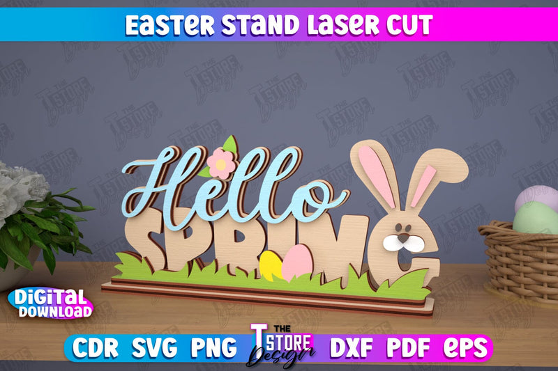 Easter Stand | Easter Bunny | Home Décor | Easter Signs | Easter Décor | CNC File SVG The T Store Design 