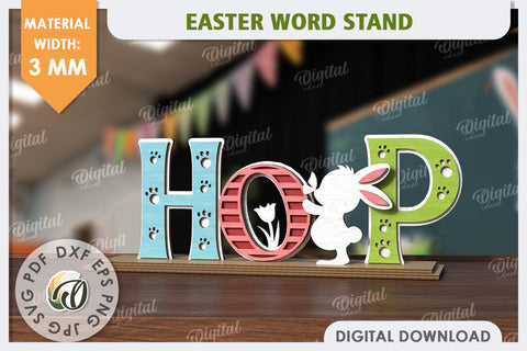 Easter Stand Laser Cut. 3D Easter Decor. Spring Decor SVG SVG Evgenyia Guschina 