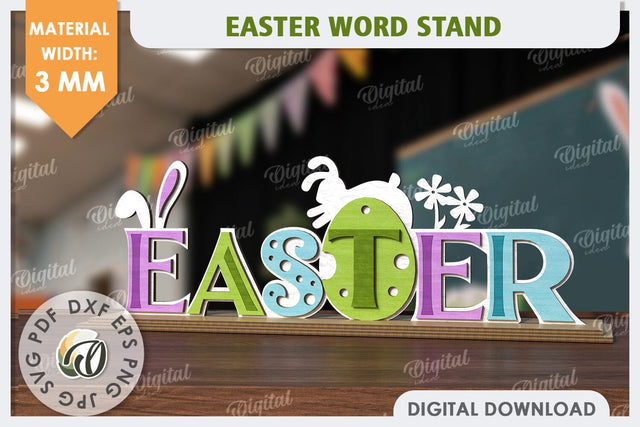Easter Stand Laser Cut. 3D Easter Decor. Spring Decor SVG SVG Evgenyia Guschina 